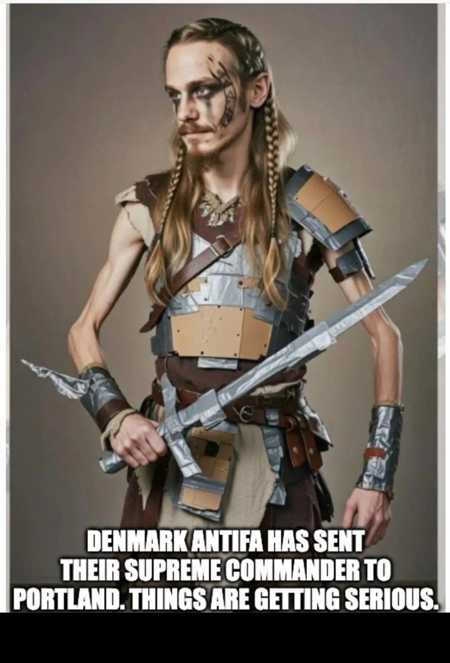 DENMARK ANTIFA HAS SENT THEIR SUPREME COMMANDER TO PORTLAND. THINGS ARE GETTING SERIOUS.