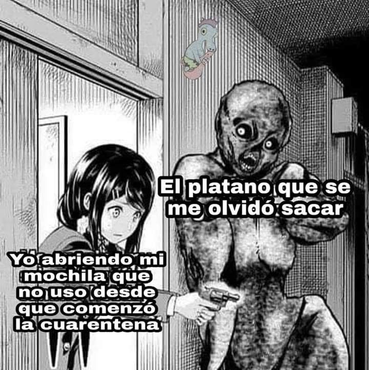 El platano que se me olvidó sacar
Yo abriendo mi mochila que no uso desde que comenzó la cuarentena