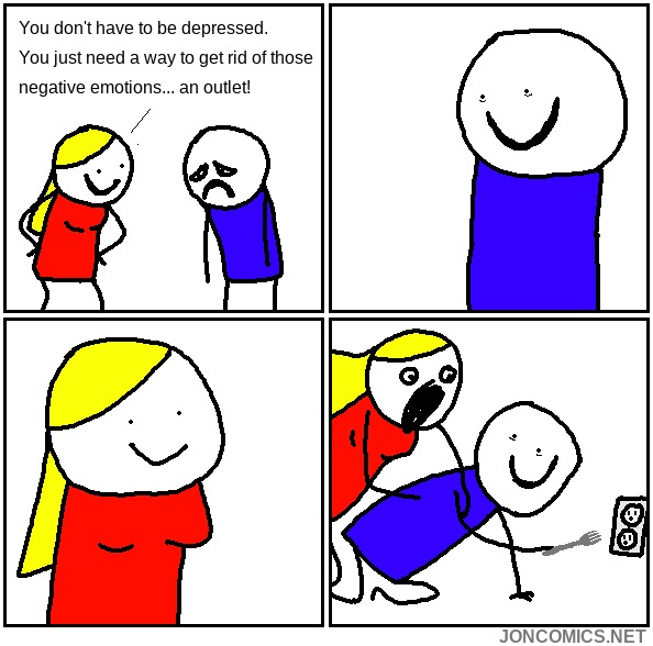 You don't have to be depressed. You just need a way to get rid of those negative emotions... an outlet!