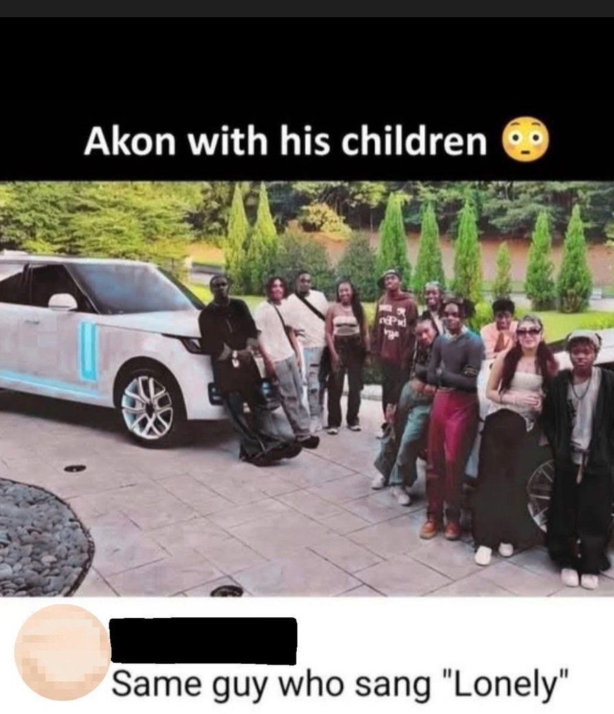 Akon with his children\nSame guy who sang 