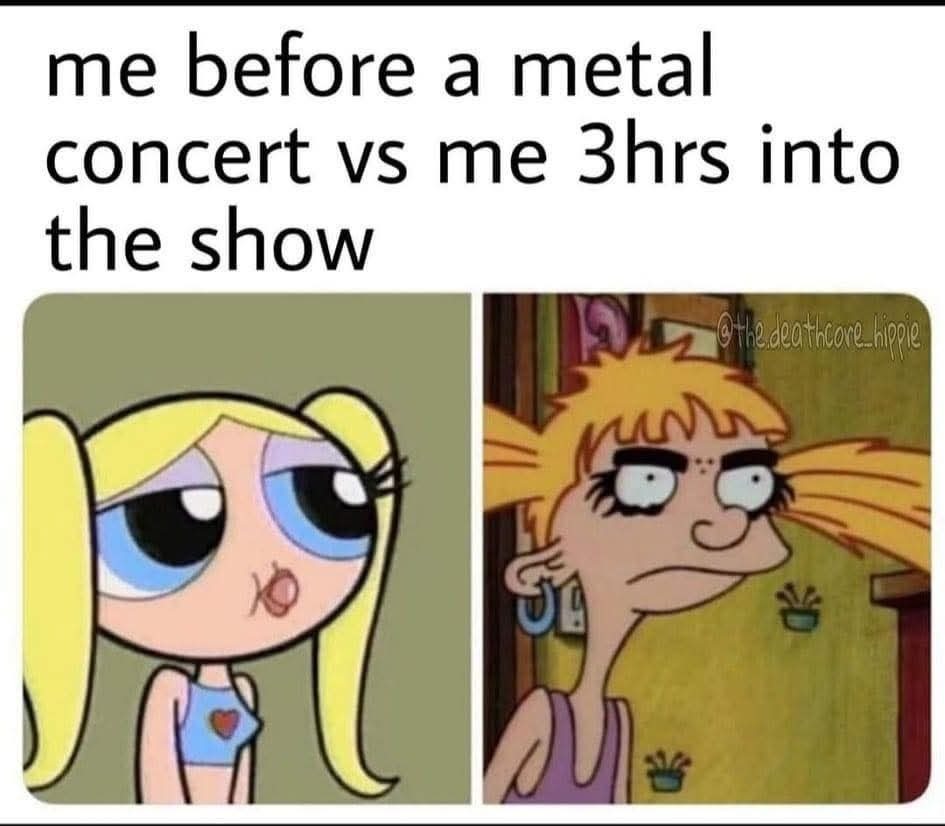 me before a metal concert vs me 3hrs into the show