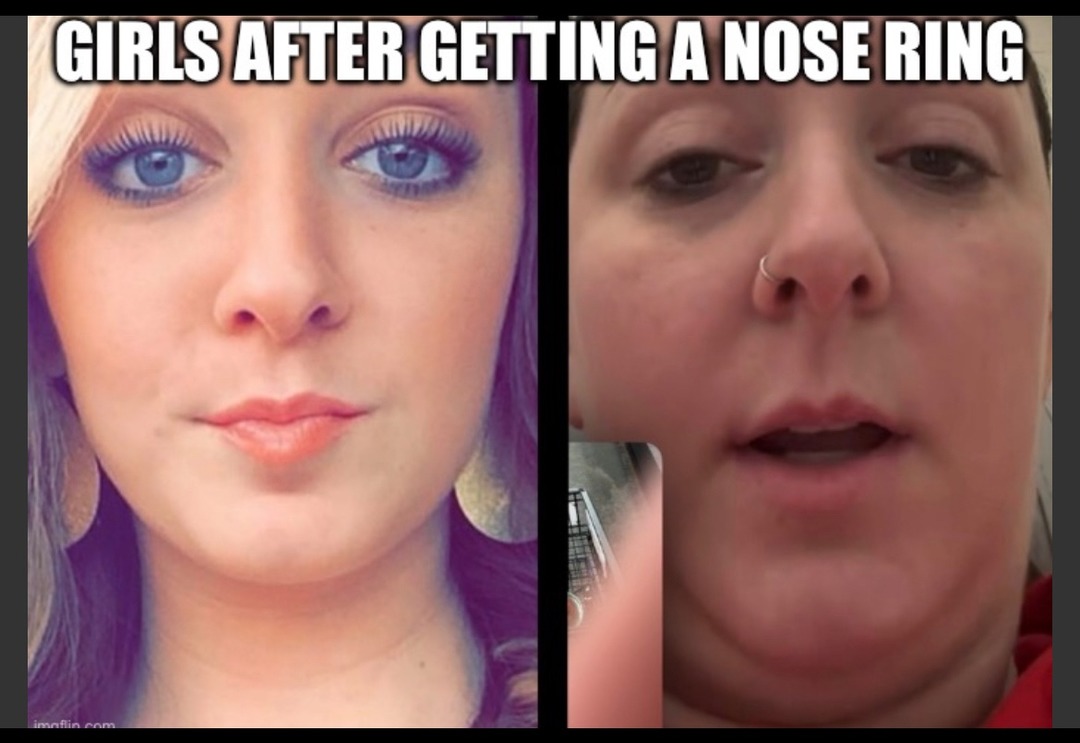 GIRLS AFTER GETTING A NOSE RING