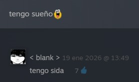 tengo sueño 😵
< blank > 19 ene 2026 @ 13:49
tengo sida