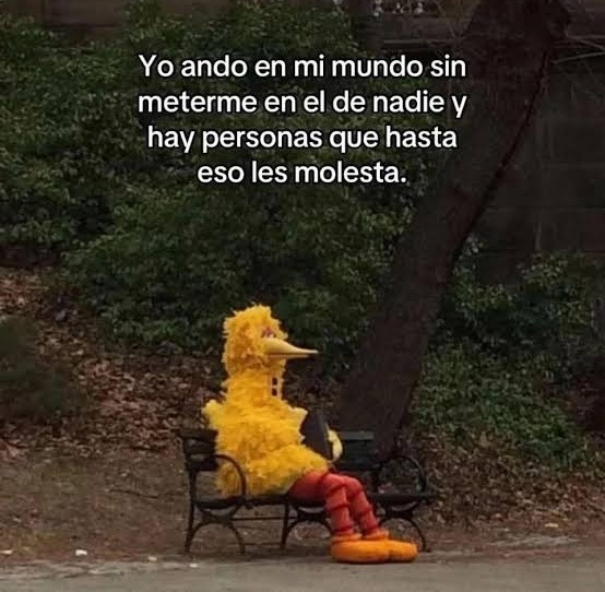 Yo ando en mi mundo sin meterme en el de nadie y hay personas que hasta eso les molesta.
