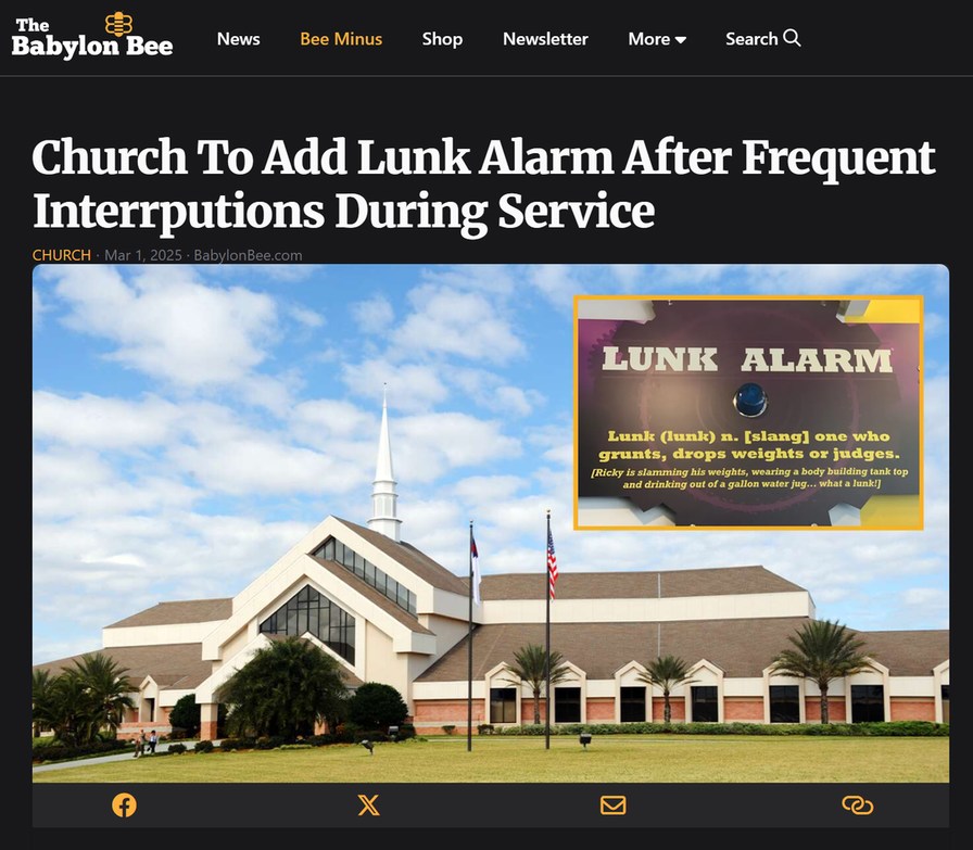 Church To Add Lunk Alarm After Frequent Interruptions During Service