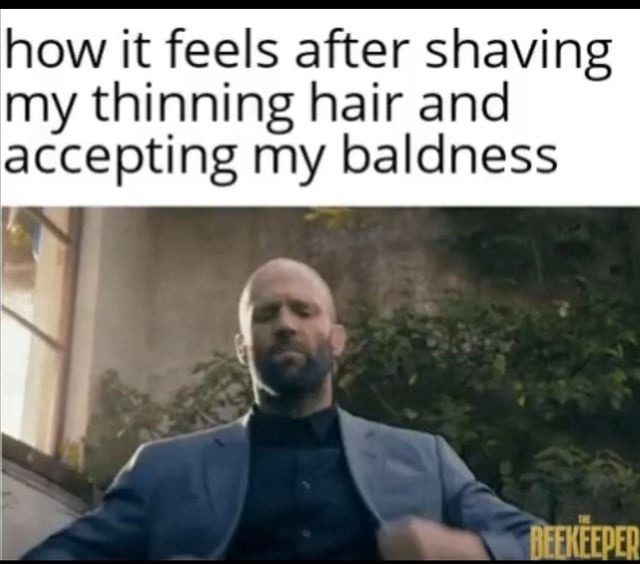 how it feels after shaving my thinning hair and accepting my baldness