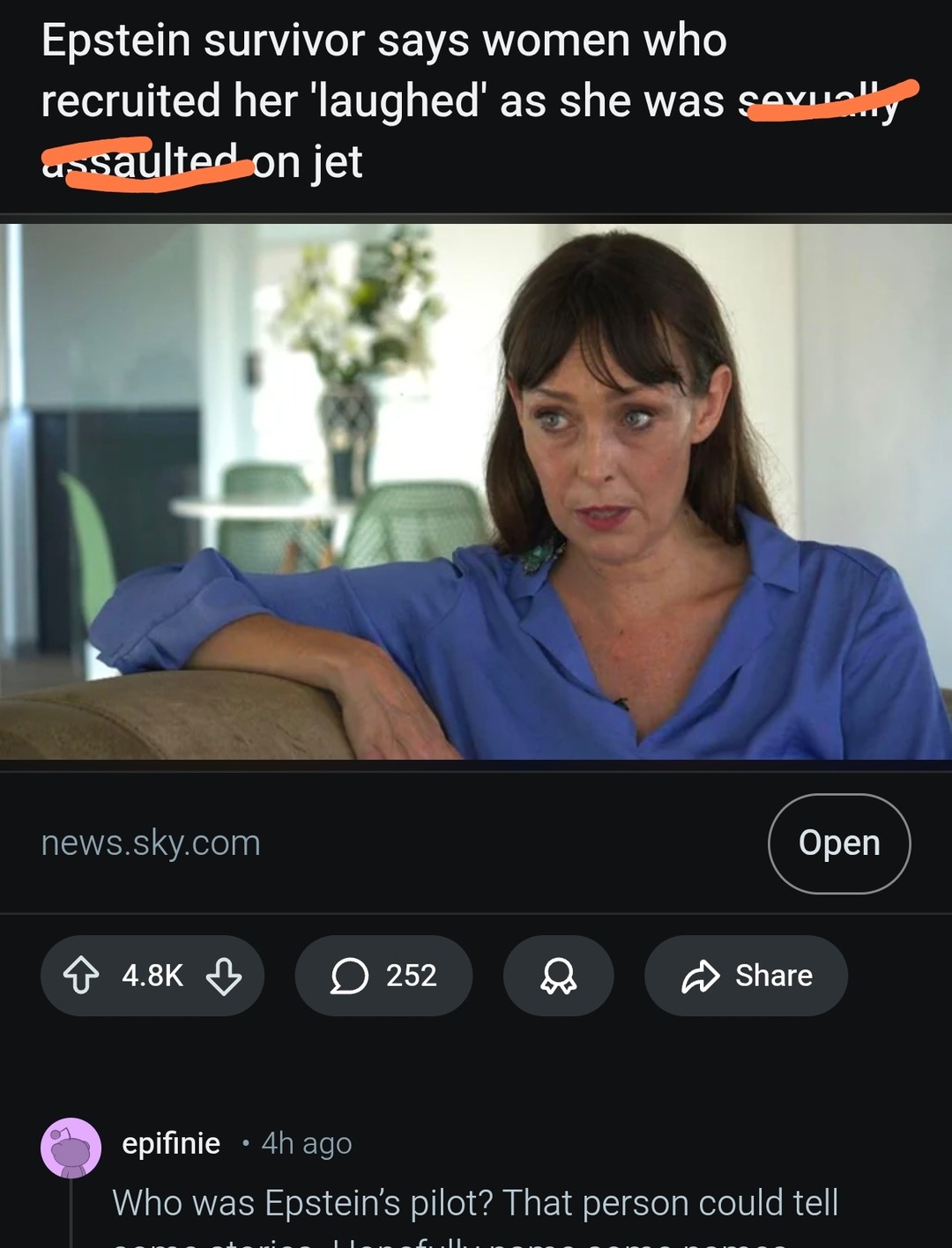 Epstein survivor says women who recruited her 'laughed' as she was sexually assaulted on jet