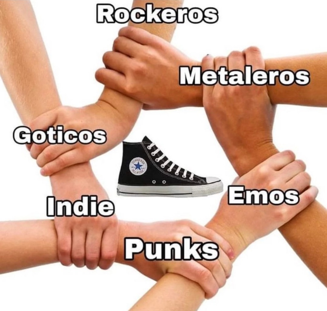 Rockeros, Metaleros, Góticos, Indie, Punks, Emos