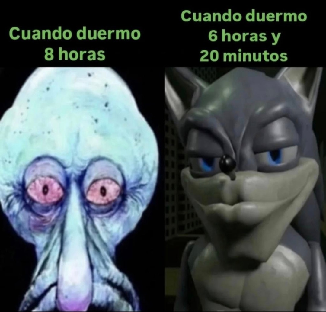 Cuando duermo 8 horas
Cuando duermo 6 horas y 20 minutos