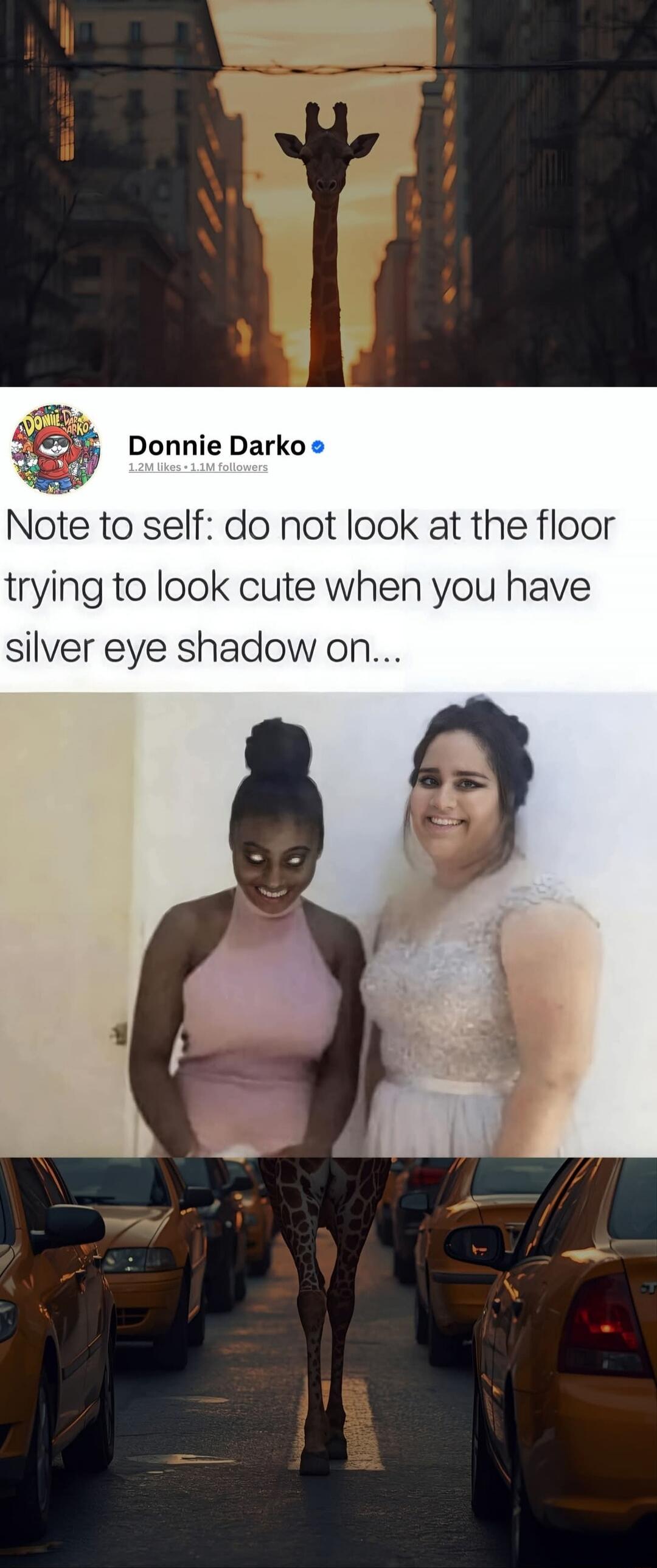 Donnie Darko Note to self: do not look at the floor trying to look cute when you have silver eye shadow on...