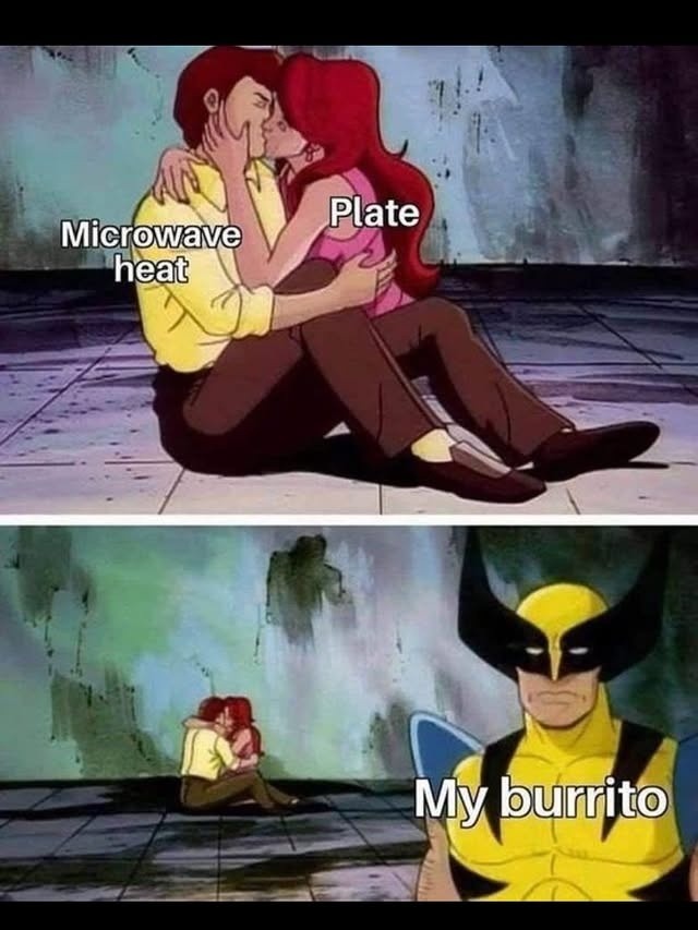 Microwave heat
Plate
My burrito