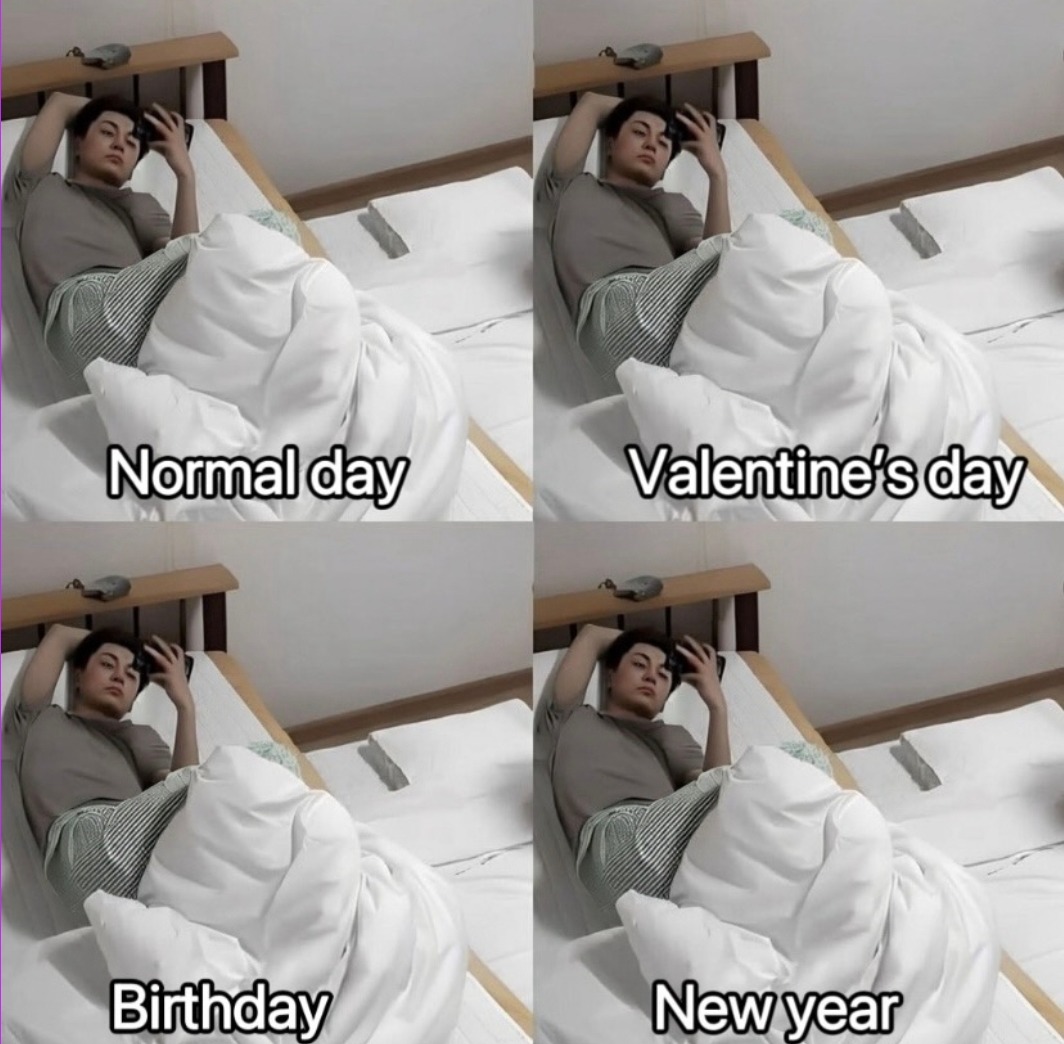 Normal day, Valentine's day, Birthday, New year