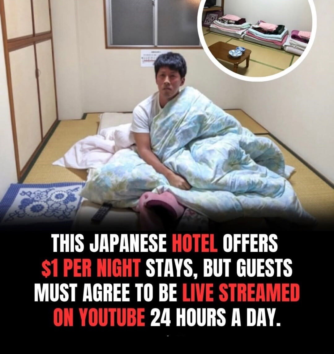 THIS JAPANESE HOTEL OFFERS $1 PER NIGHT STAYS, BUT GUESTS MUST AGREE TO BE LIVE STREAMED ON YOUTUBE 24 HOURS A DAY.