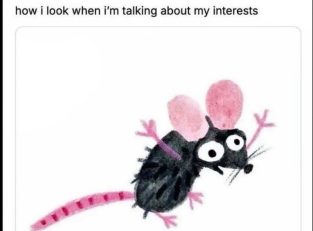 how i look when i’m talking about my interests