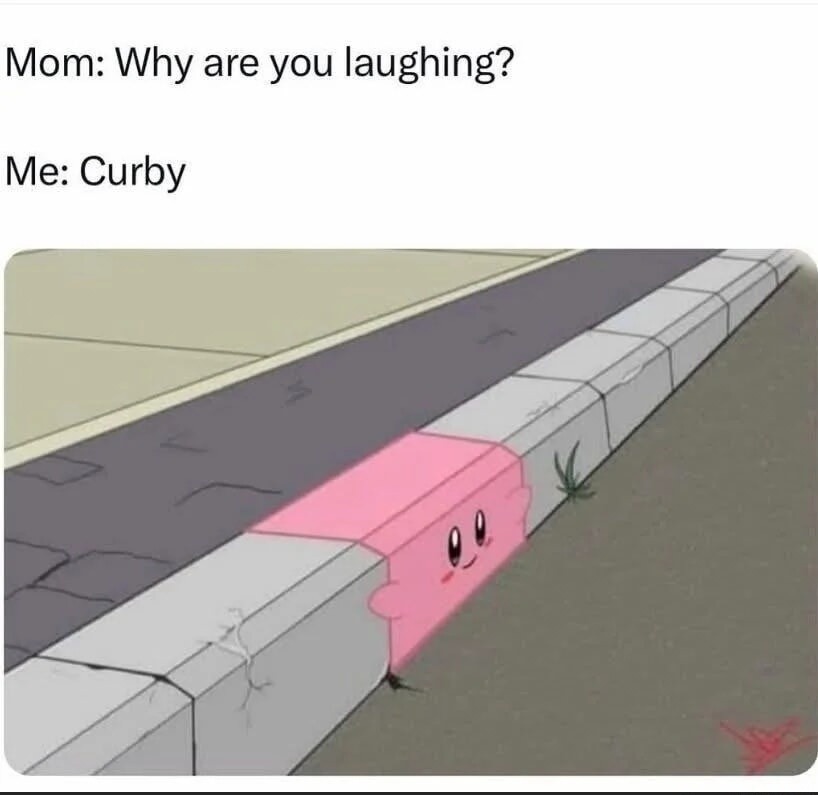 Mom: Why are you laughing?
Me: Curby