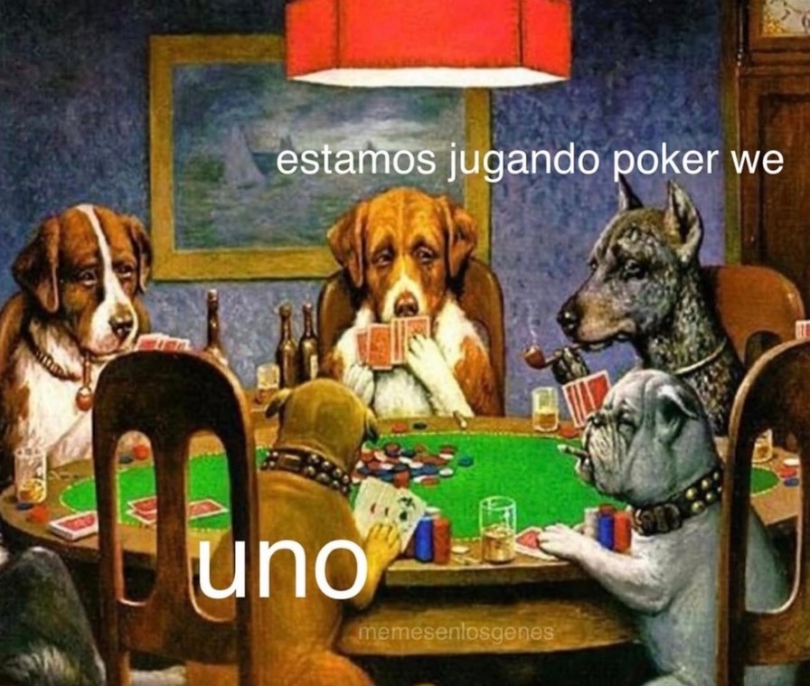 estamos jugando poker we
uno