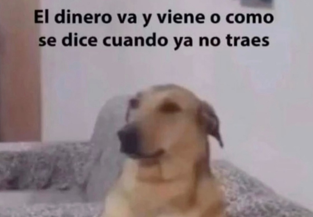 El dinero va y viene o como se dice cuando ya no traes
