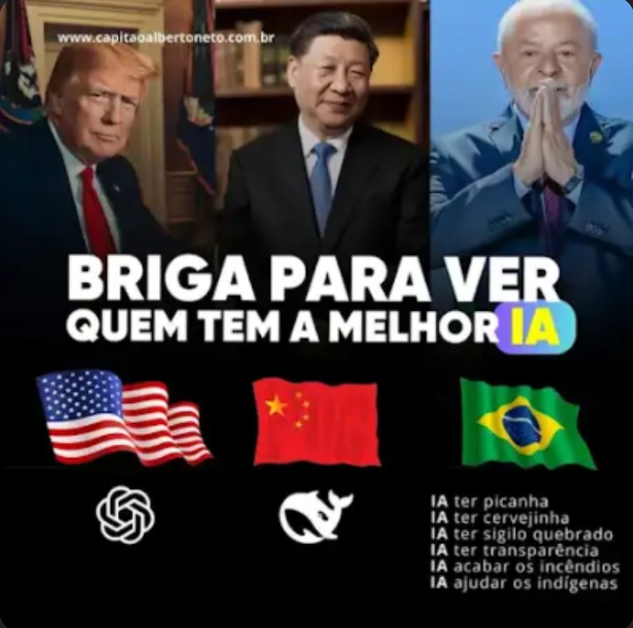 BRIGA PARA VER QUEM TEM A MELHOR IA
🇺🇸 🇨🇳 🇧🇷