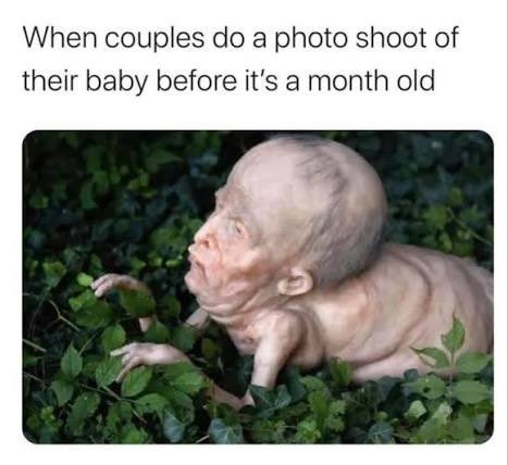 When couples do a photo shoot of their baby before it's a month old
