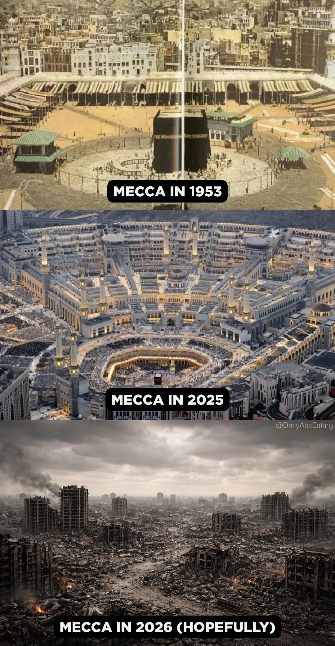 MECCA IN 1953
MECCA IN 2025
MECCA IN 2026 (HOPEFULLY)