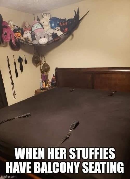 WHEN HER STUFFIES HAVE BALCONY SEATING