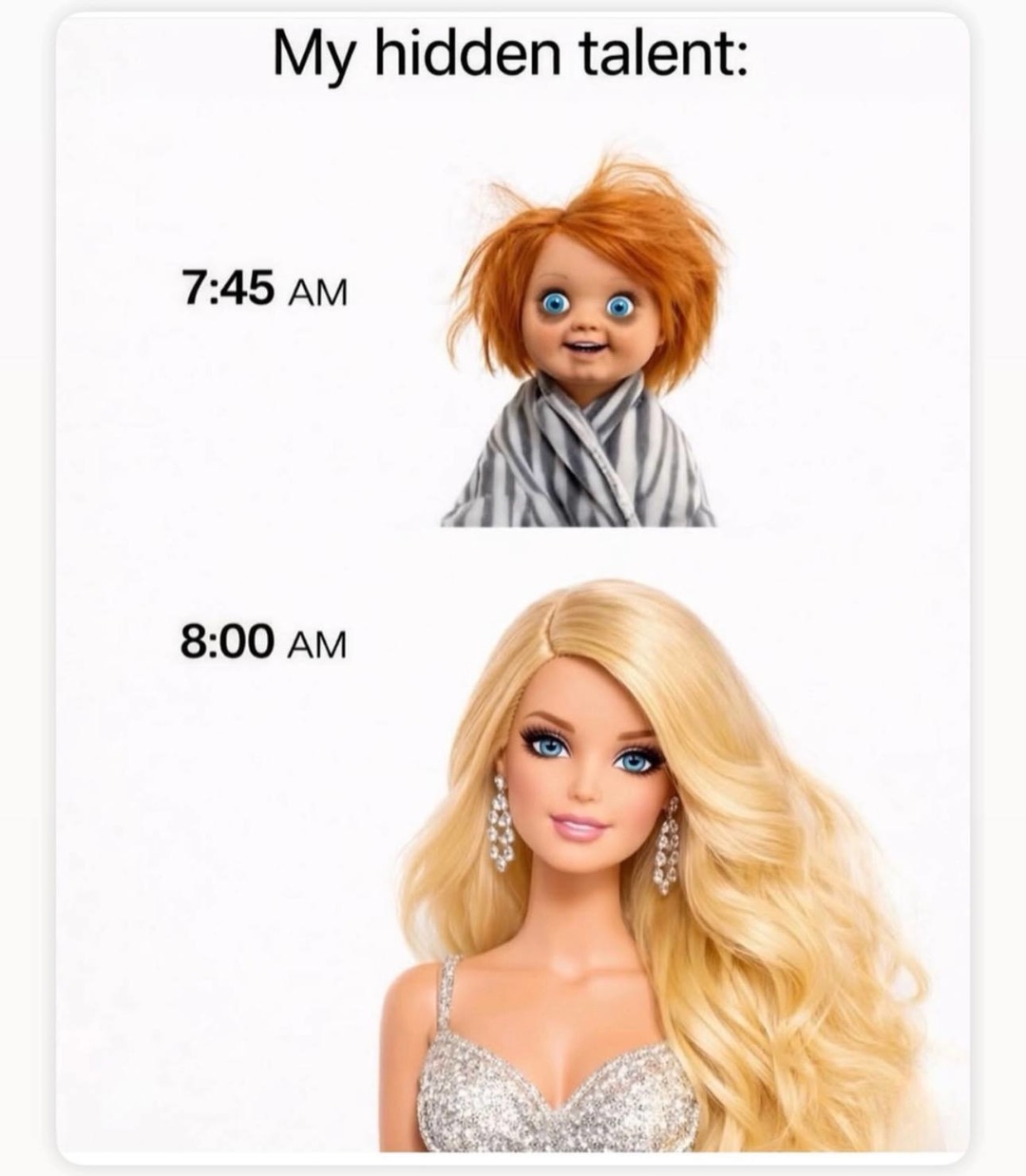 My hidden talent:
7:45 AM
8:00 AM