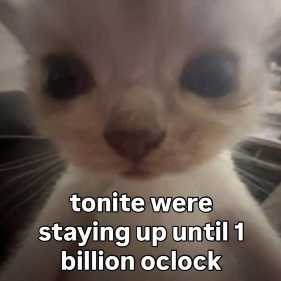 tonite were staying up until 1 billion oclock