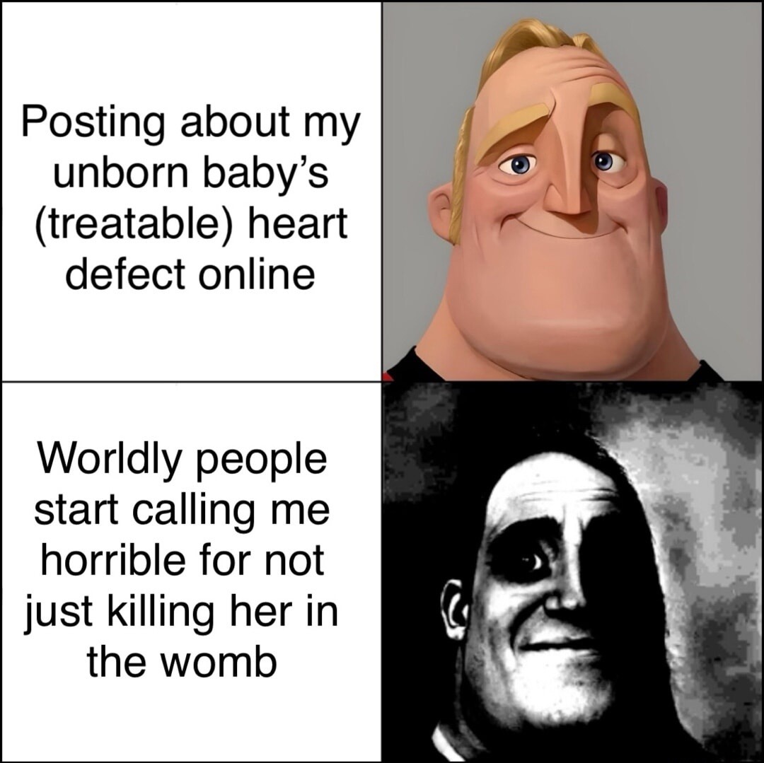 Posting about my unborn baby's (treatable) heart defect online  Worldly people start calling me horrible for not just killing her in the womb