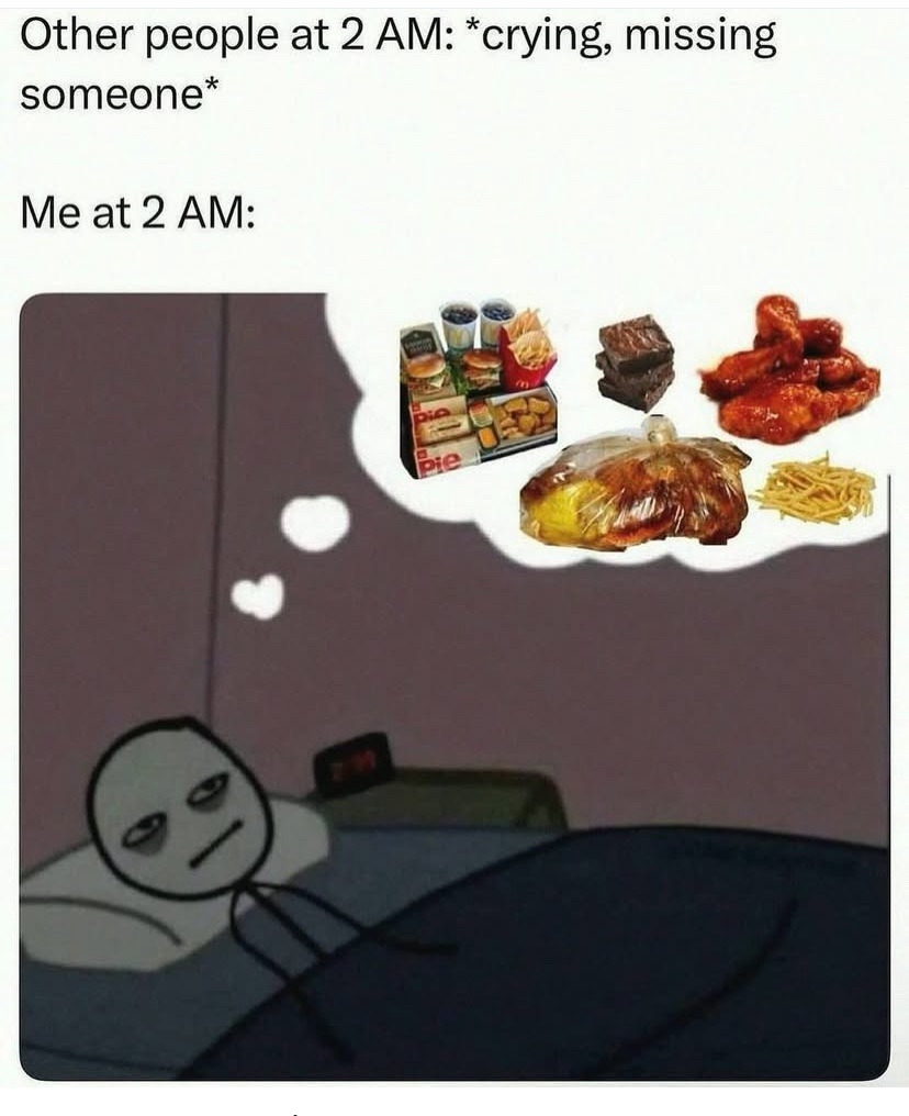 Other people at 2 AM: *crying, missing someone*\nMe at 2 AM: