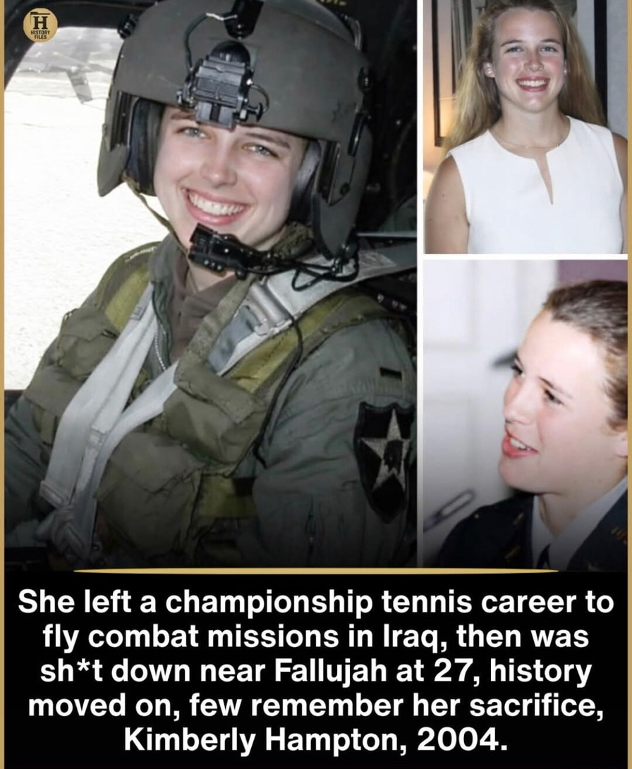 She left a championship tennis career to fly combat missions in Iraq, then was shot down near Fallujah at 27, history moved on, few remember her sacrifice, Kimberly Hampton, 2004.