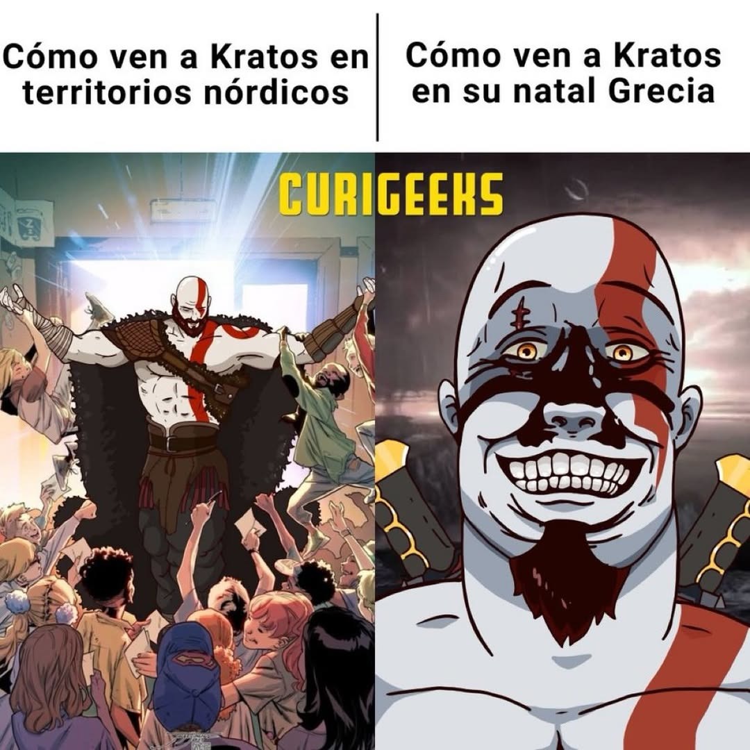 Cómo ven a Kratos en territorios nórdicos
Cómo ven a Kratos en su natal Grecia
CURIGEEKS