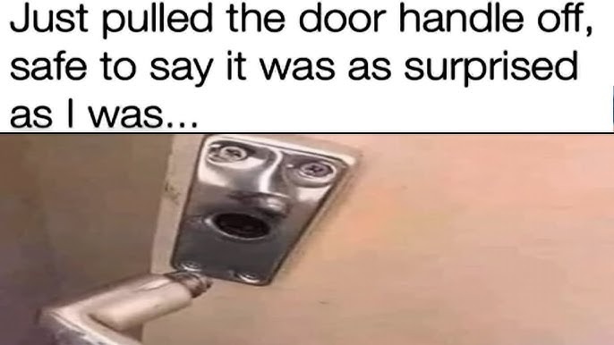 Just pulled the door handle off, safe to say it was as surprised as I was...