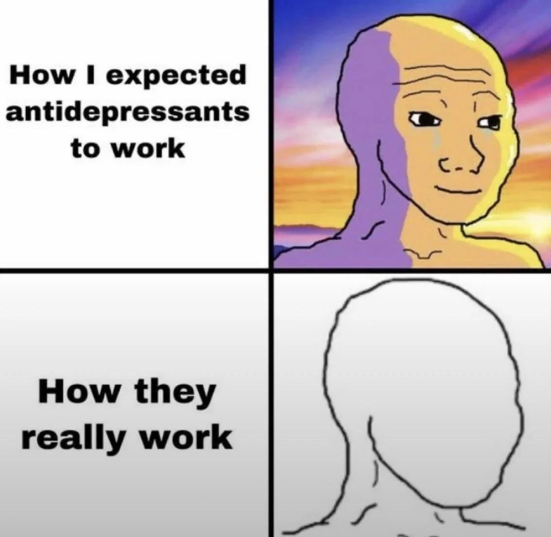 How I expected antidepressants to work
How they really work