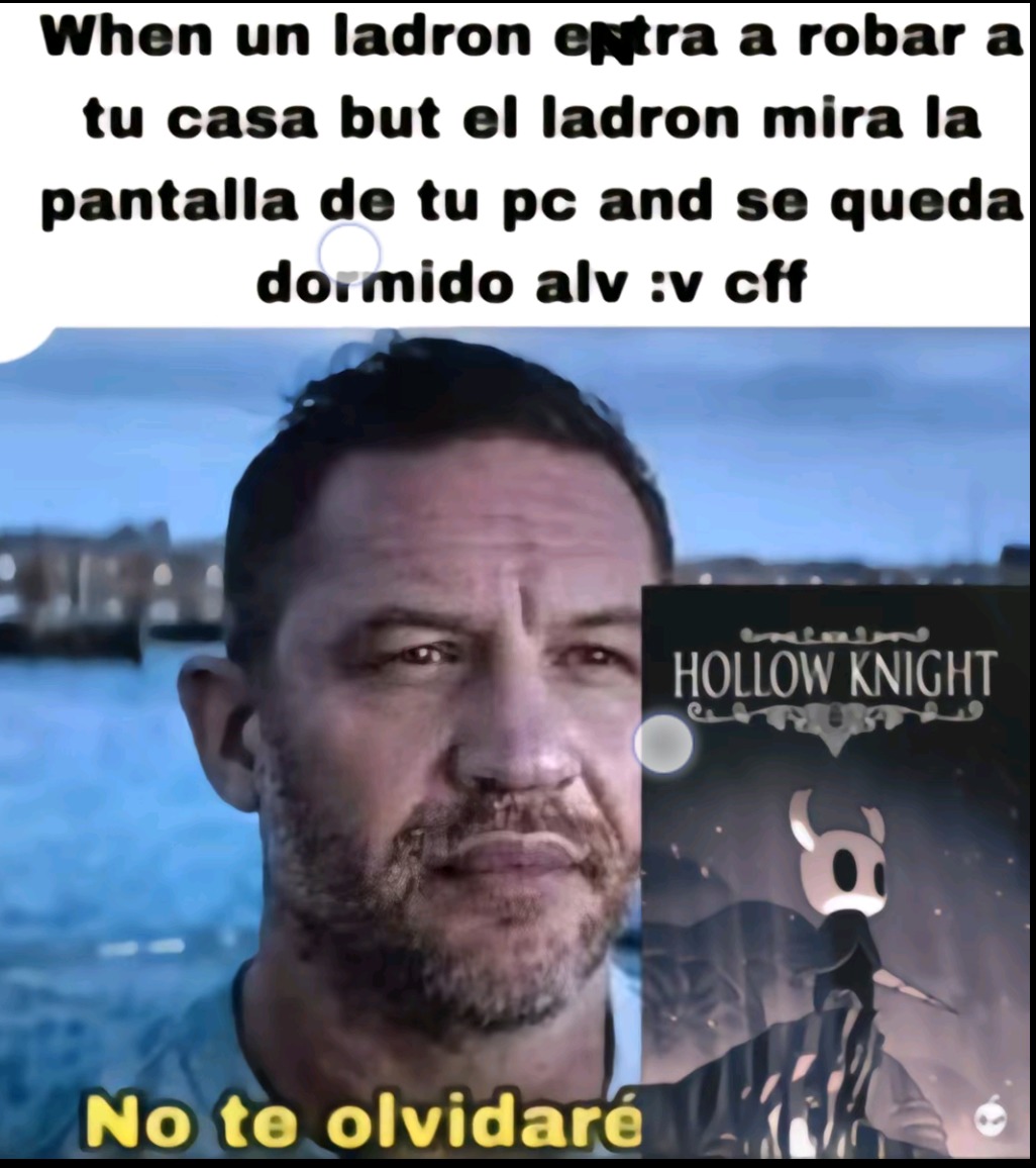 Cuando un ladrón entra a robar a tu casa, pero el ladrón mira la pantalla de tu PC y se queda dormido. No te olvidaré.