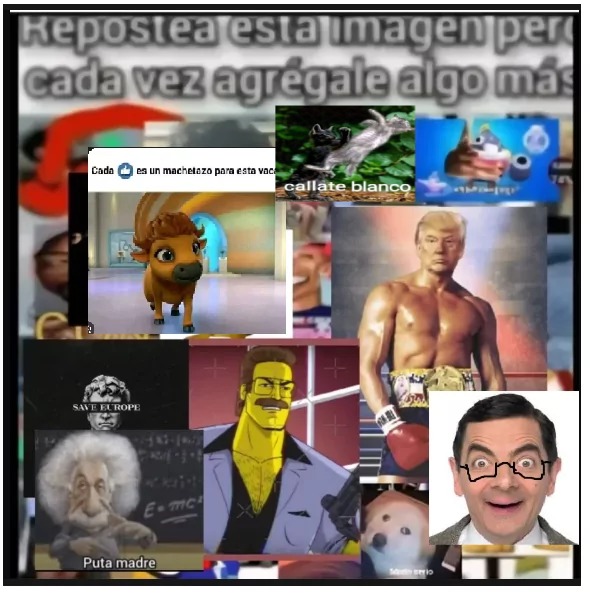 Repostea esta imagen para cada vez agrégale algo más
Puta madre
callate blanco