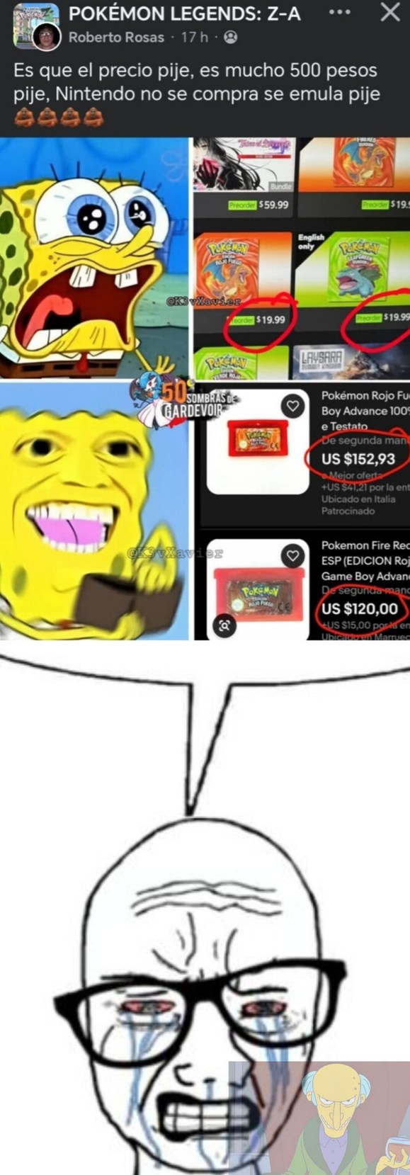 Es que el precio pije, es mucho 500 pesos pije, Nintendo no se compra se emula pije