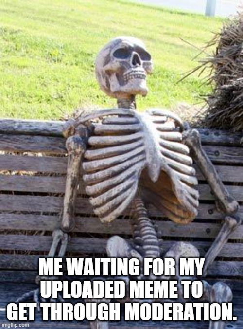 ME WAITING FOR MY UPLOADED MEME TO GET THROUGH MODERATION.