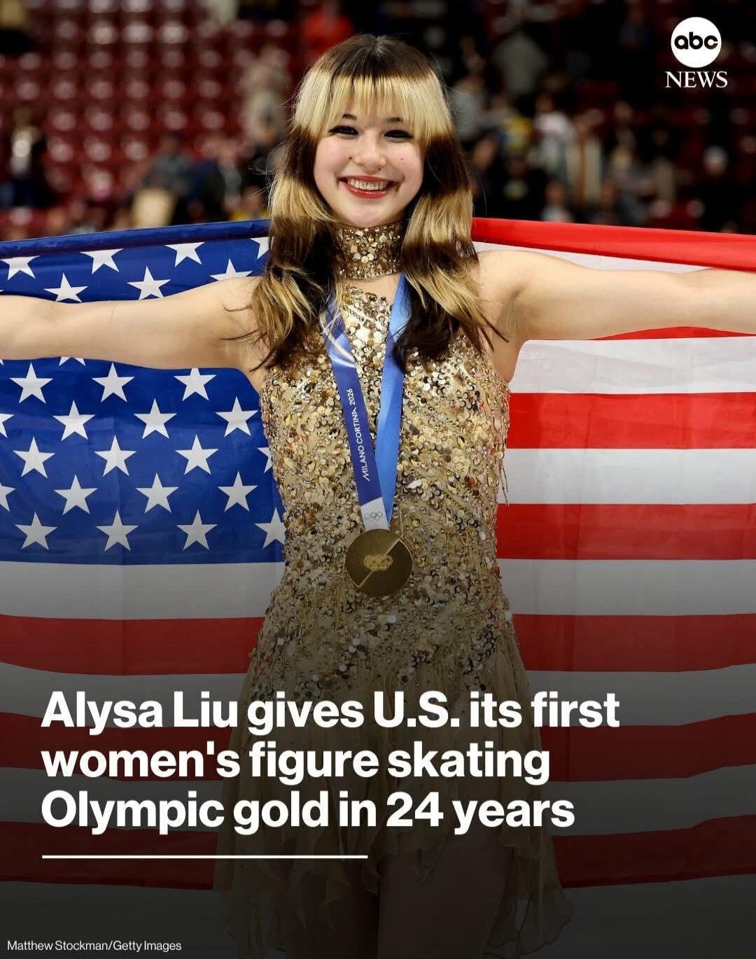 Alysa Liu gives U.S. its first women's figure skating Olympic gold in 24 years