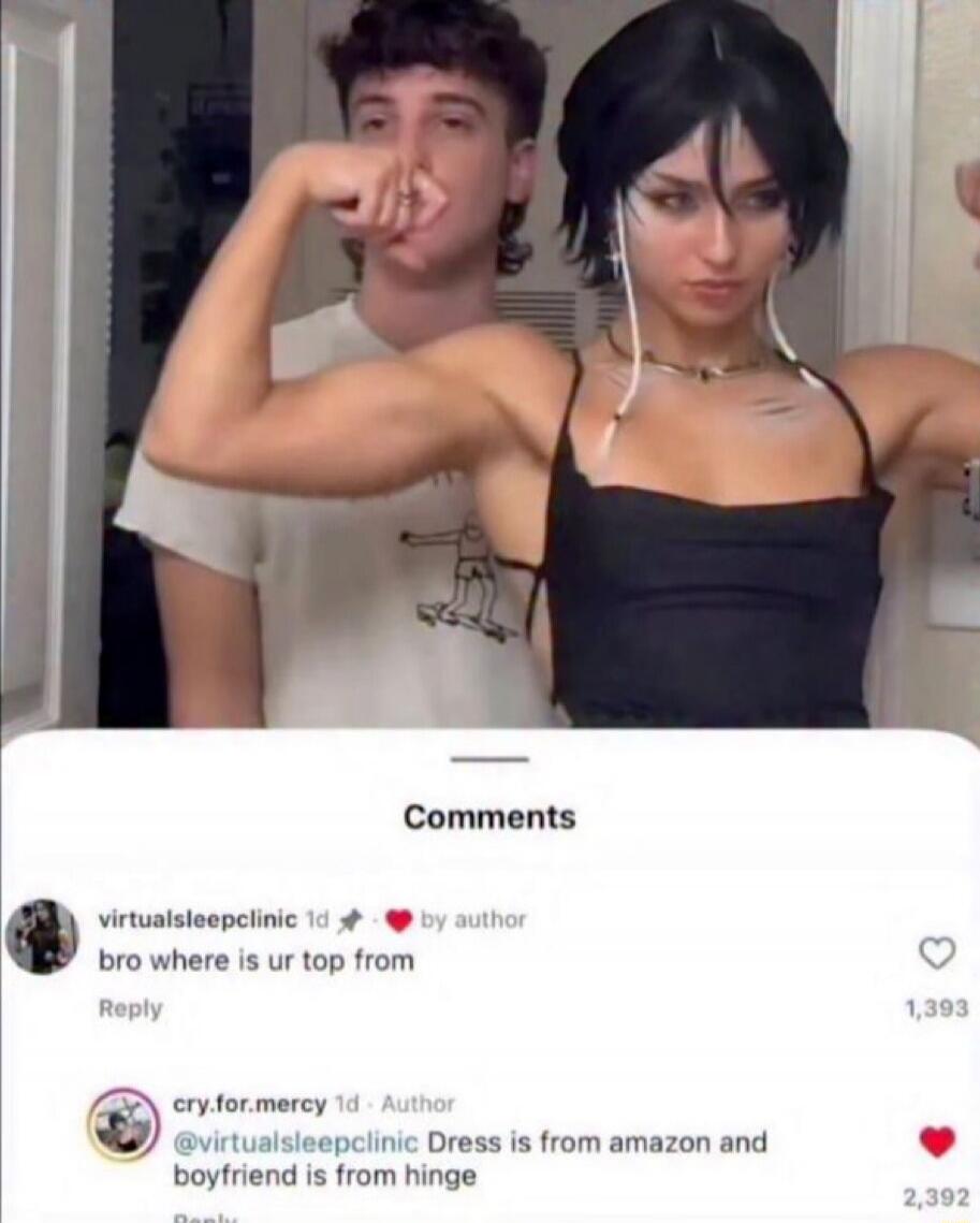 bro where is ur top from
Dress is from amazon and boyfriend is from hinge