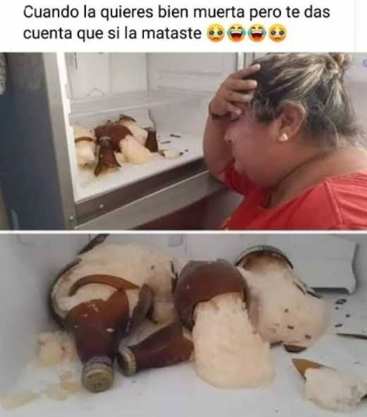 Cuando la quieres bien muerta pero te das cuenta que si la mataste 😳😂🤡😢