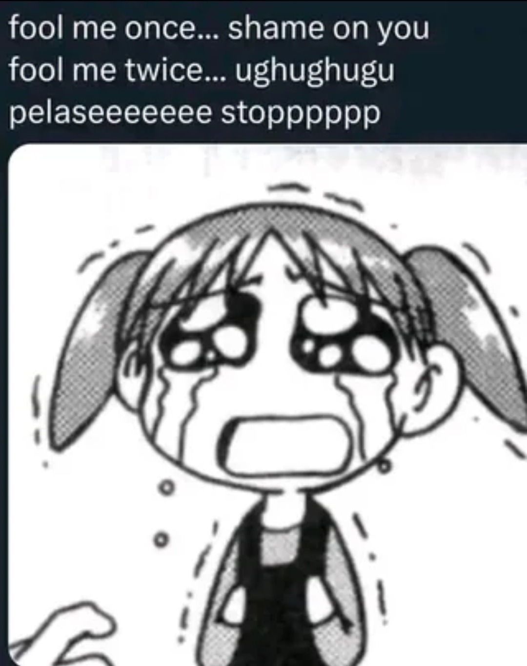 fool me once... shame on you fool me twice... ughughugu pleaseeeeeee stopppppp