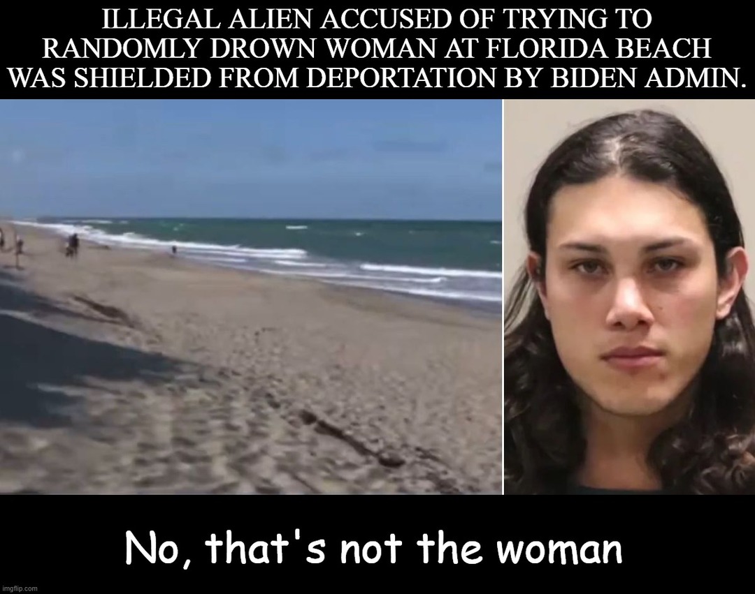 ILLEGAL ALIEN ACCUSED OF TRYING TO RANDOMLY DROWN WOMAN AT FLORIDA BEACH WAS SHIELDED FROM DEPORTATION BY BIDEN ADMIN. No, that's not the woman