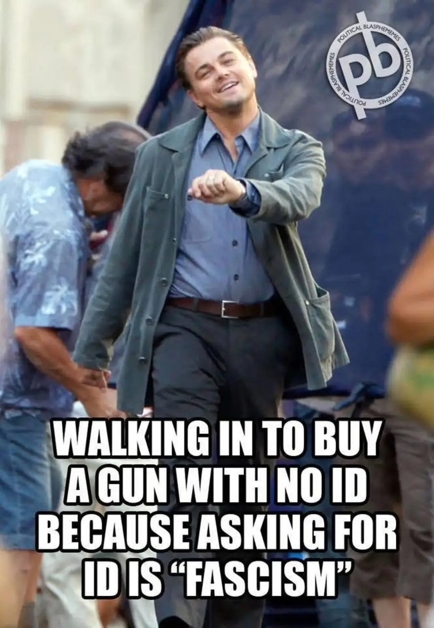 WALKING IN TO BUY A GUN WITH NO ID BECAUSE ASKING FOR ID IS 