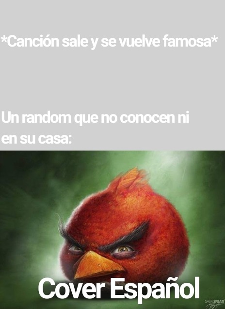 *Canción sale y se vuelve famosa*
Un random que no conocen ni en su casa:
Cover Español