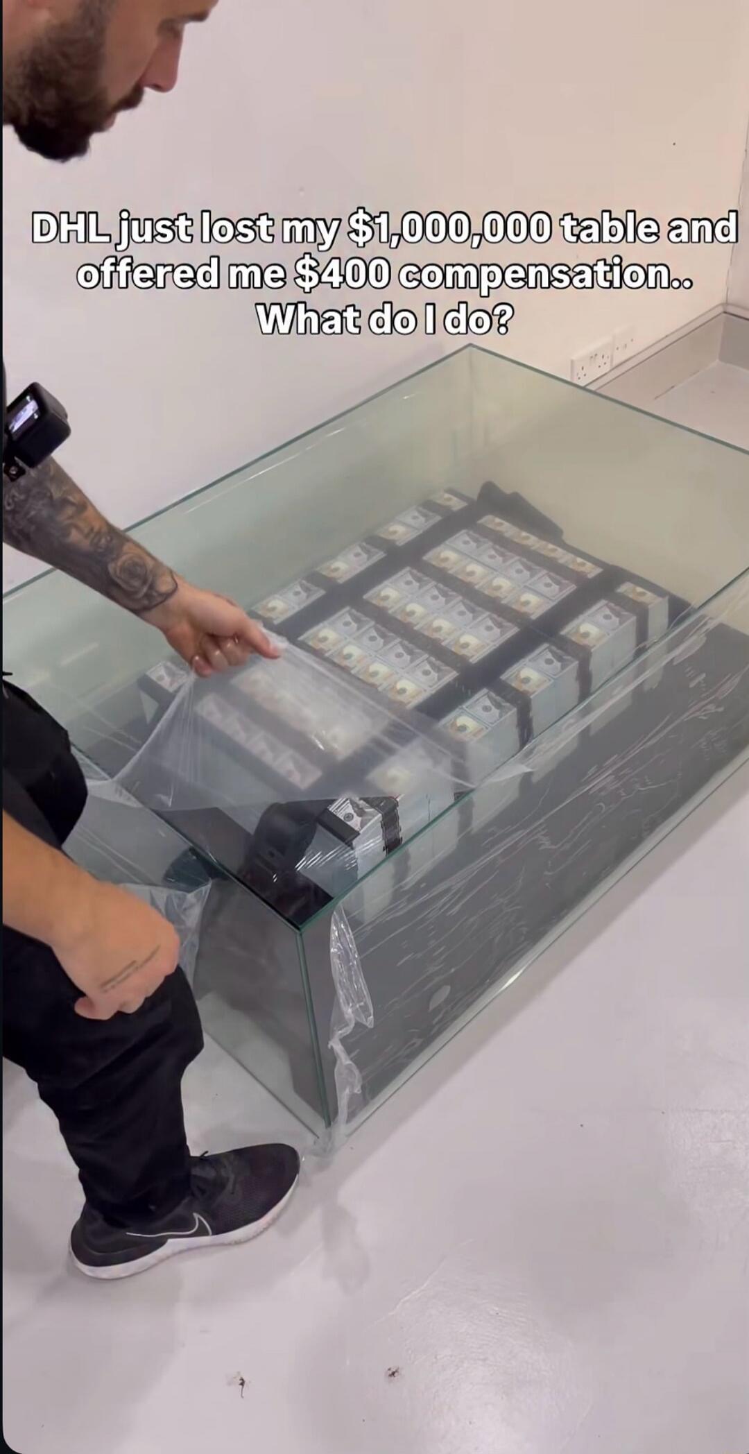 DHL just lost my $1,000,000 table and offered me $400 compensation.. What do I do?