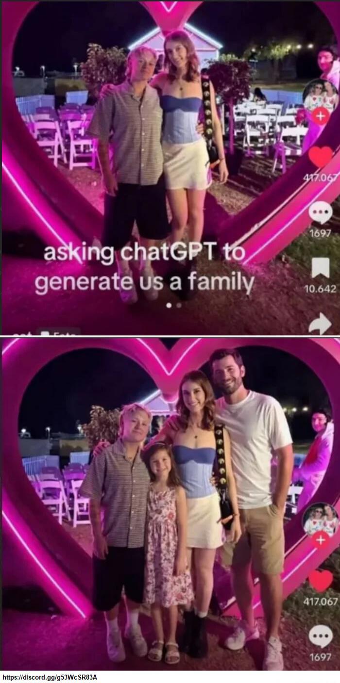 asking chatGPT to generate us a family