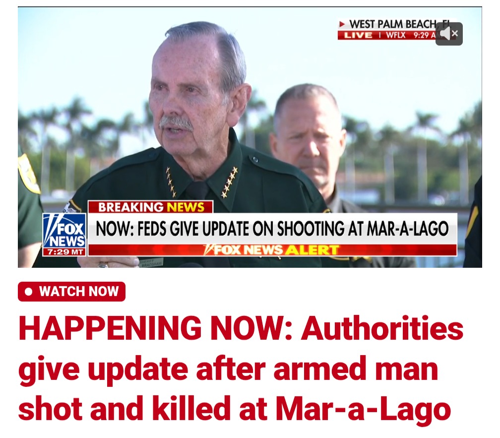NOW: FEDS GIVE UPDATE ON SHOOTING AT MAR-A-LAGO
HAPPENING NOW: Authorities give update after armed man shot and killed at Mar-a-Lago