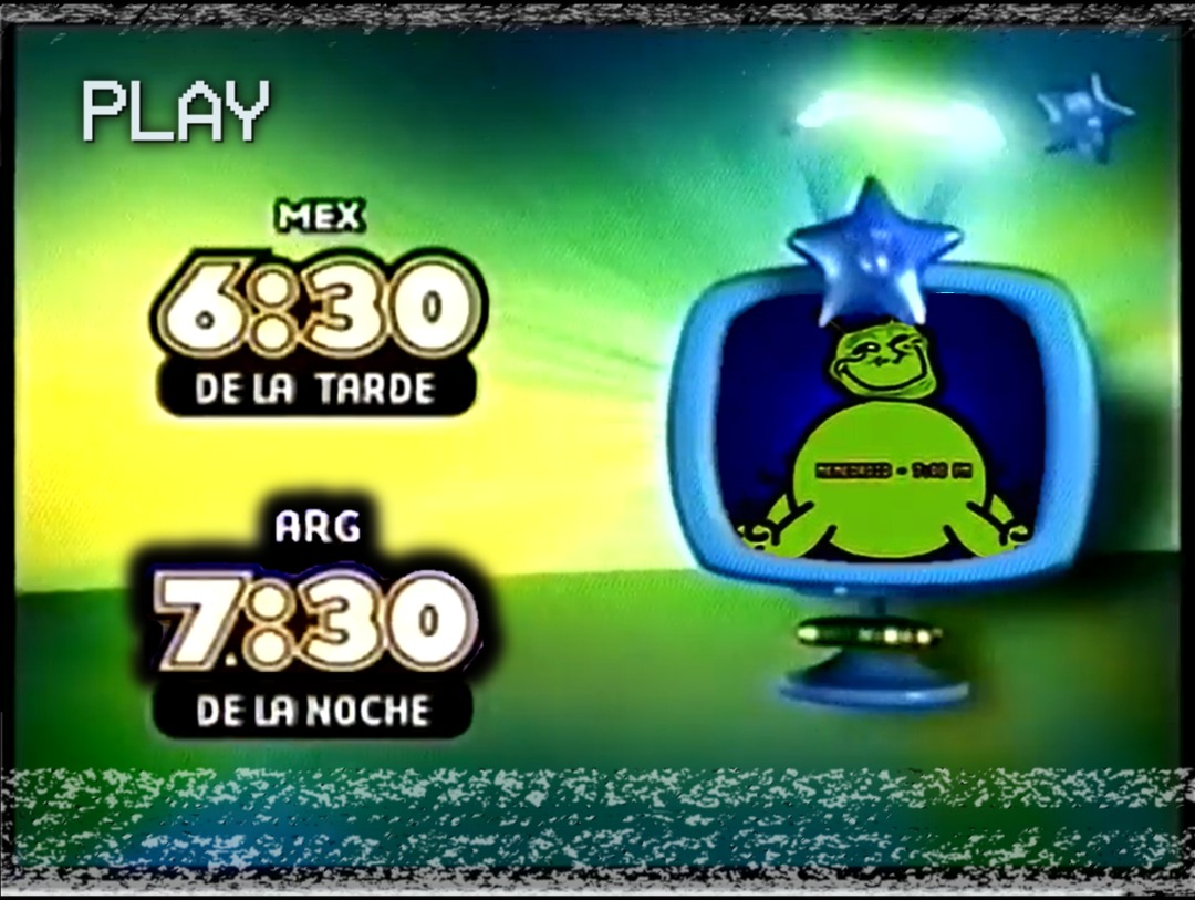 PLAY
MEX 6:30 DE LA TARDE
ARG 7:30 DE LA NOCHE