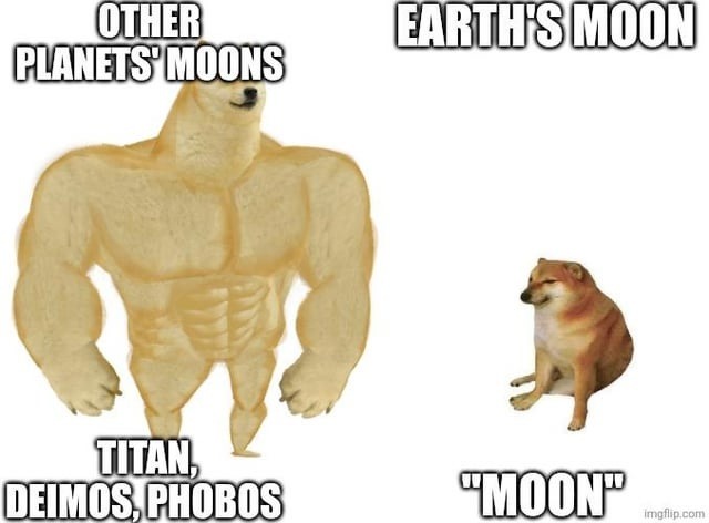 OTHER PLANETS' MOONS / TITAN, DEIMOS, PHOBOS / EARTH'S MOON / 