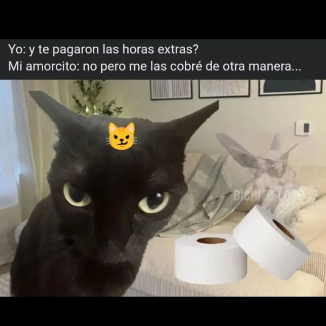 Yo: y te pagaron las horas extras? Mi amorcito: no pero me las cobré de otra manera...